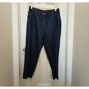 Woman Within Jeans partial elastic waist Dark Wash Women's Size 20 WP